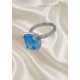 Lab Topaz Taşlı Yüksek Motif Gümüş Yüzük