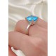Lab Topaz Taşlı Yüksek Motif Gümüş Yüzük