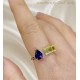 Ametist ve Lab Topaz Taşlı Gümüş Yüzük
