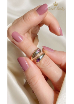 Ametist ve Morganit Taşlı Gümüş Yüzük 