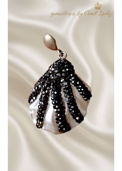 Sedefli Kabuk Motif Gümüş Kolye Ucu