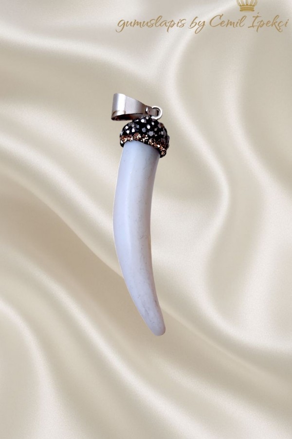 Sedefli Fildişi Gümüş Kolye Ucu