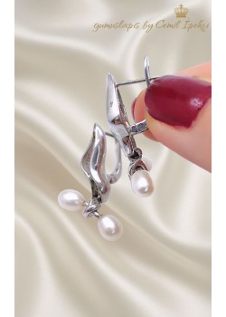 İncili Gümüş Küpe Çifti 