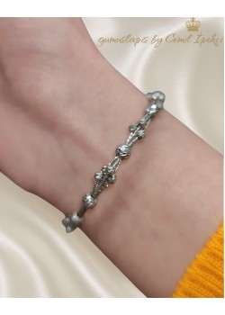 Çoklu Dorika Topları ile Süslü İtalyan Gümüş Bileklik
