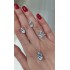 Beyaz taşlı taç ve kalp motif gümüş set