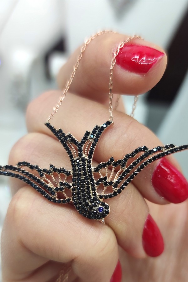 Kırlangıç motif gümüş kolye Kırlangıç motif gümüş kolye