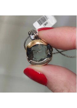 Platin topaz taşlı gümüş tasarım kolye