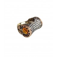 Lab topaz taşlı gümüş yüzük