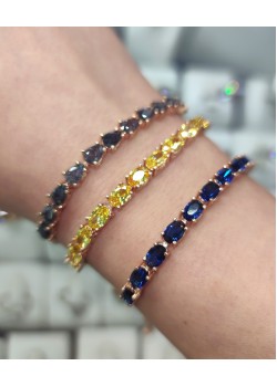 Safir ve onix taşlı asansörlü gümüş bileklik serisi
