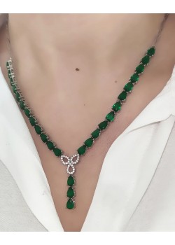 Peridot taşlı gümüş gerdanlık